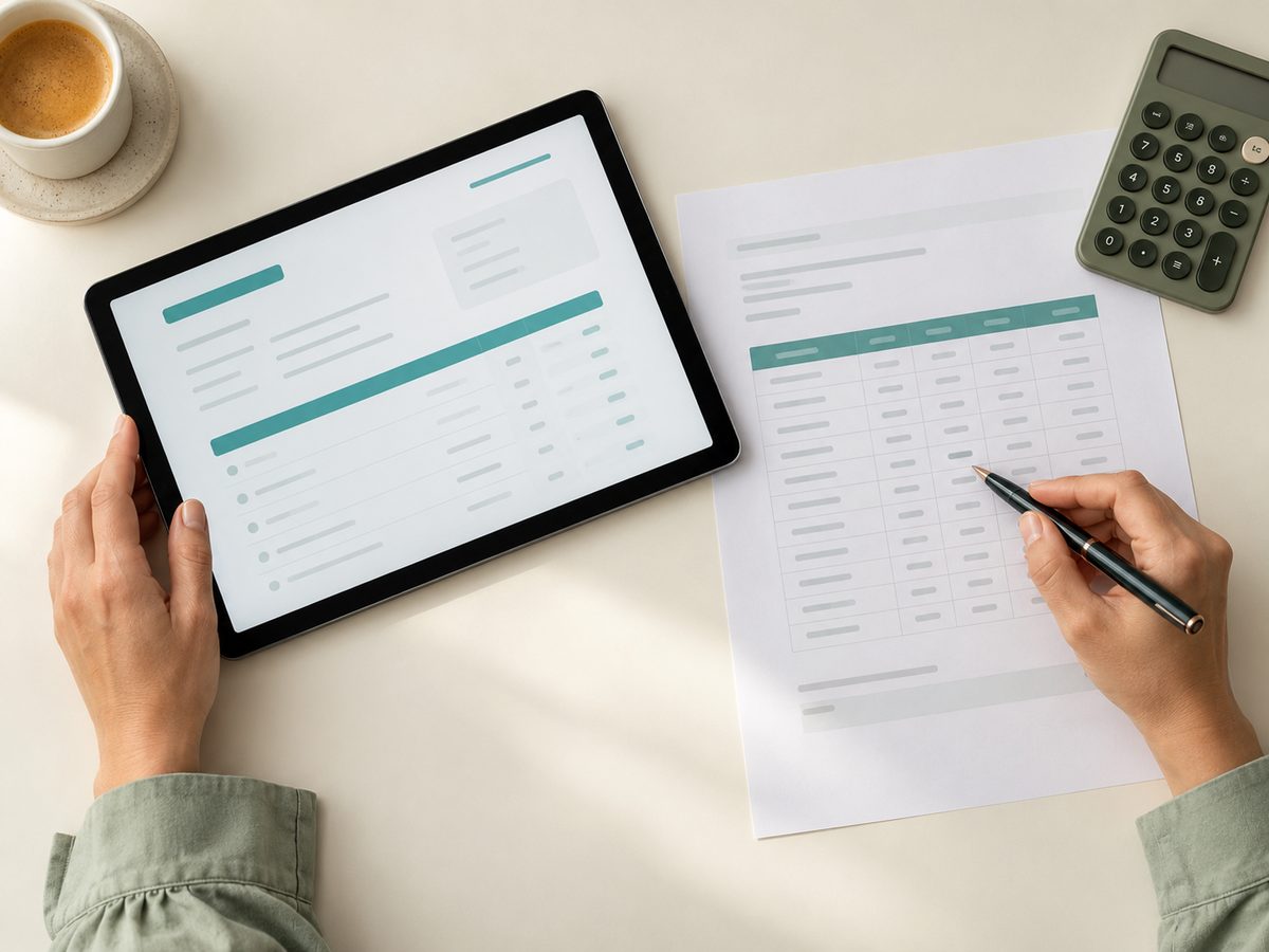 Customer reviewing loan terms on a tablet