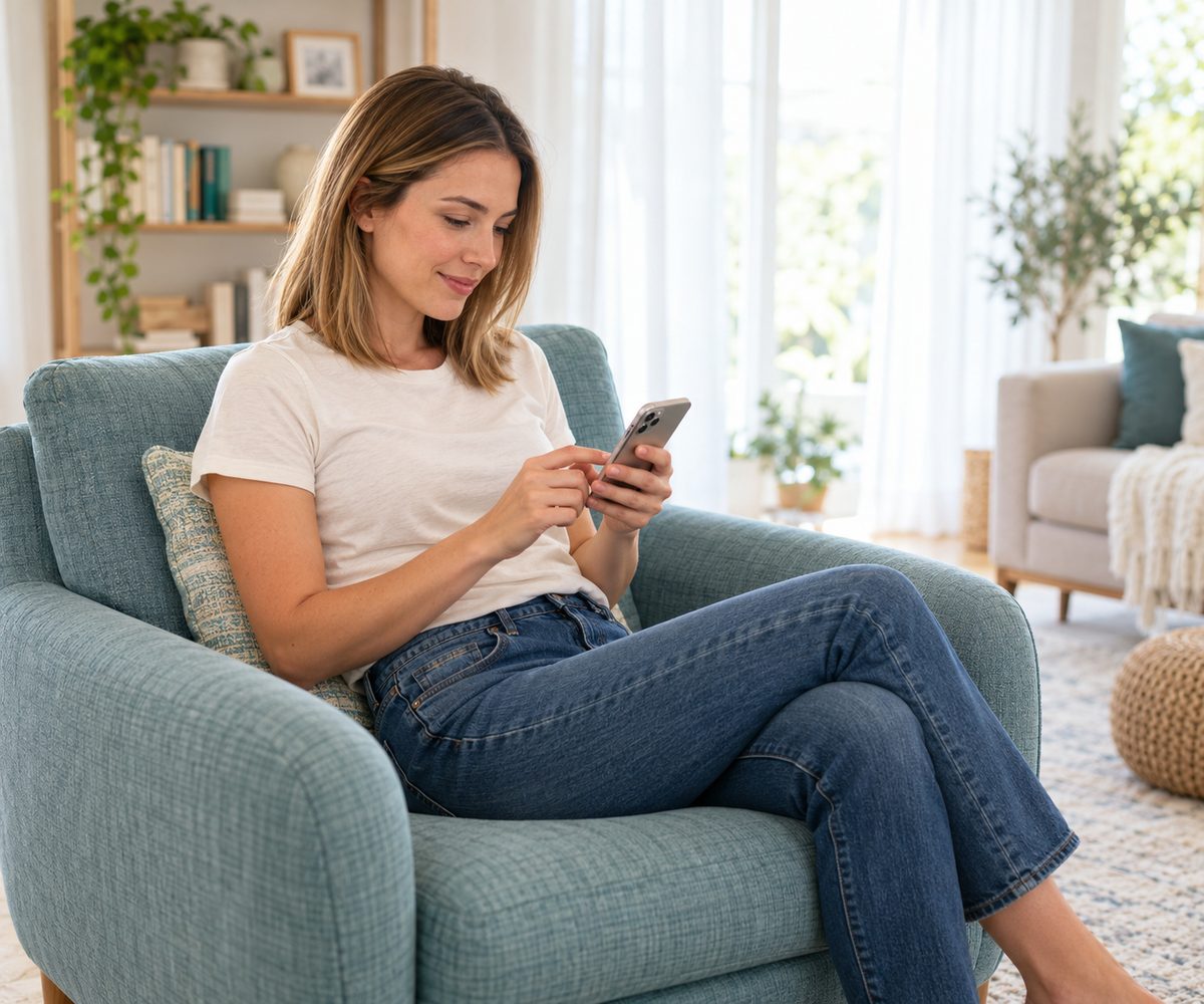 Customer applying for an HFD Financing loan on a phone