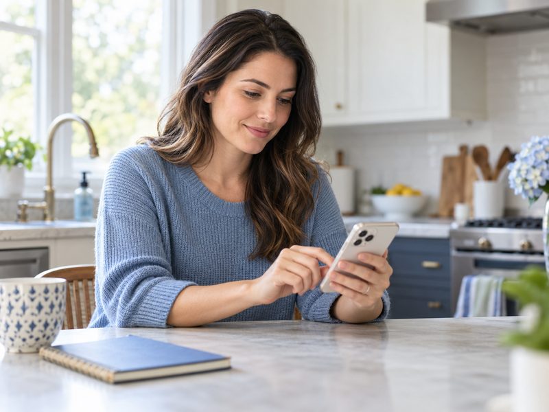 Person applying for a loan on a smartphone